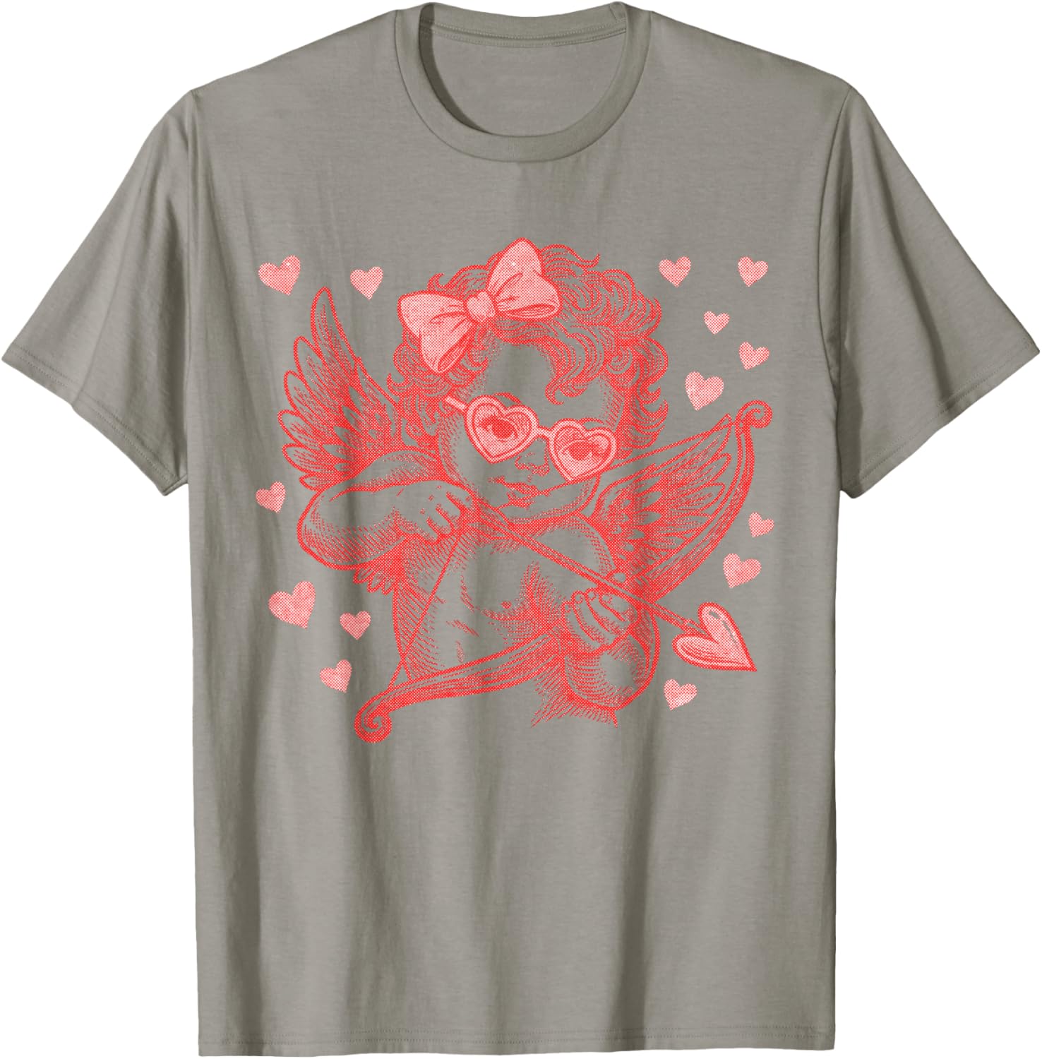 Cute Vintage Cupid Blowing Bubble Retro Cupid Valentine Day T-Shirt - T-Shirt | Sand
