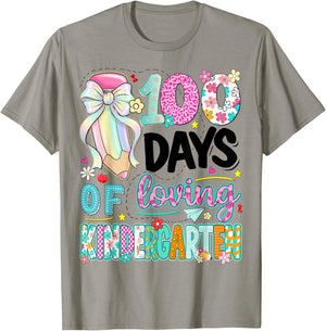 100th Day of School Kids Girls Kindergarten Teachers T-Shirt - T-Shirt | Sand