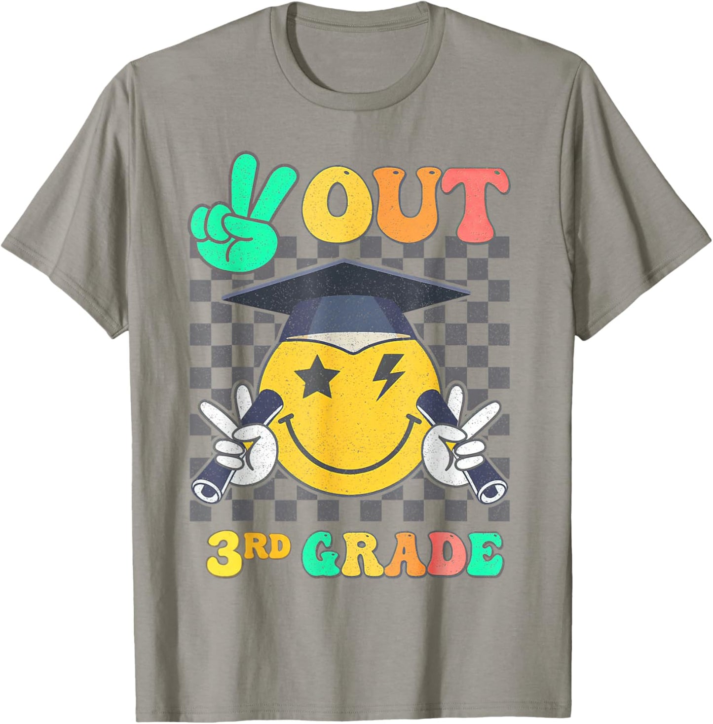 Peace Out 3rd Grade Graduation Last Day School T-Shirt - T-Shirt | Sand