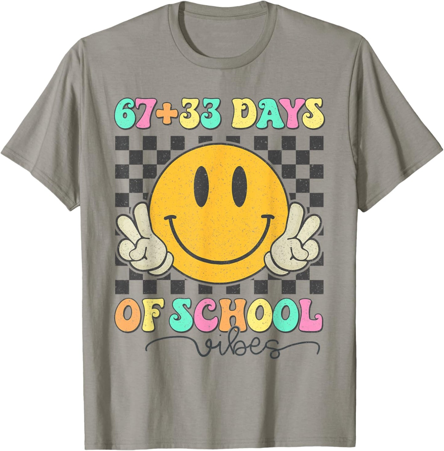 67 33 Days of School Vibes Cute 100th Day of School Girl Kid T-Shirt - T-Shirt | Sand