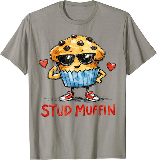 Stud Muffin Valentine - Chocolate Chip T-Shirt - T-Shirt | Sand