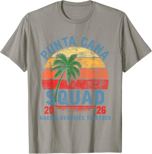 Punta Cana Squad 2026 Funny Groovy Reunion Friends Trip T-Shirt - T-Shirt | Sand