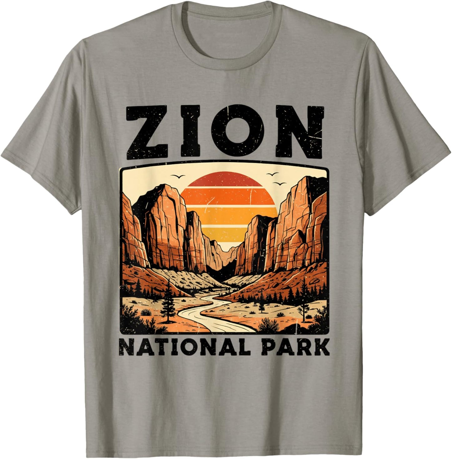 Zion National Park Vintage Hiking Souvenir Adventure Outdoor T-Shirt - T-Shirt | Sand