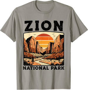 Zion National Park Vintage Hiking Souvenir Adventure Outdoor T-Shirt - T-Shirt | Sand