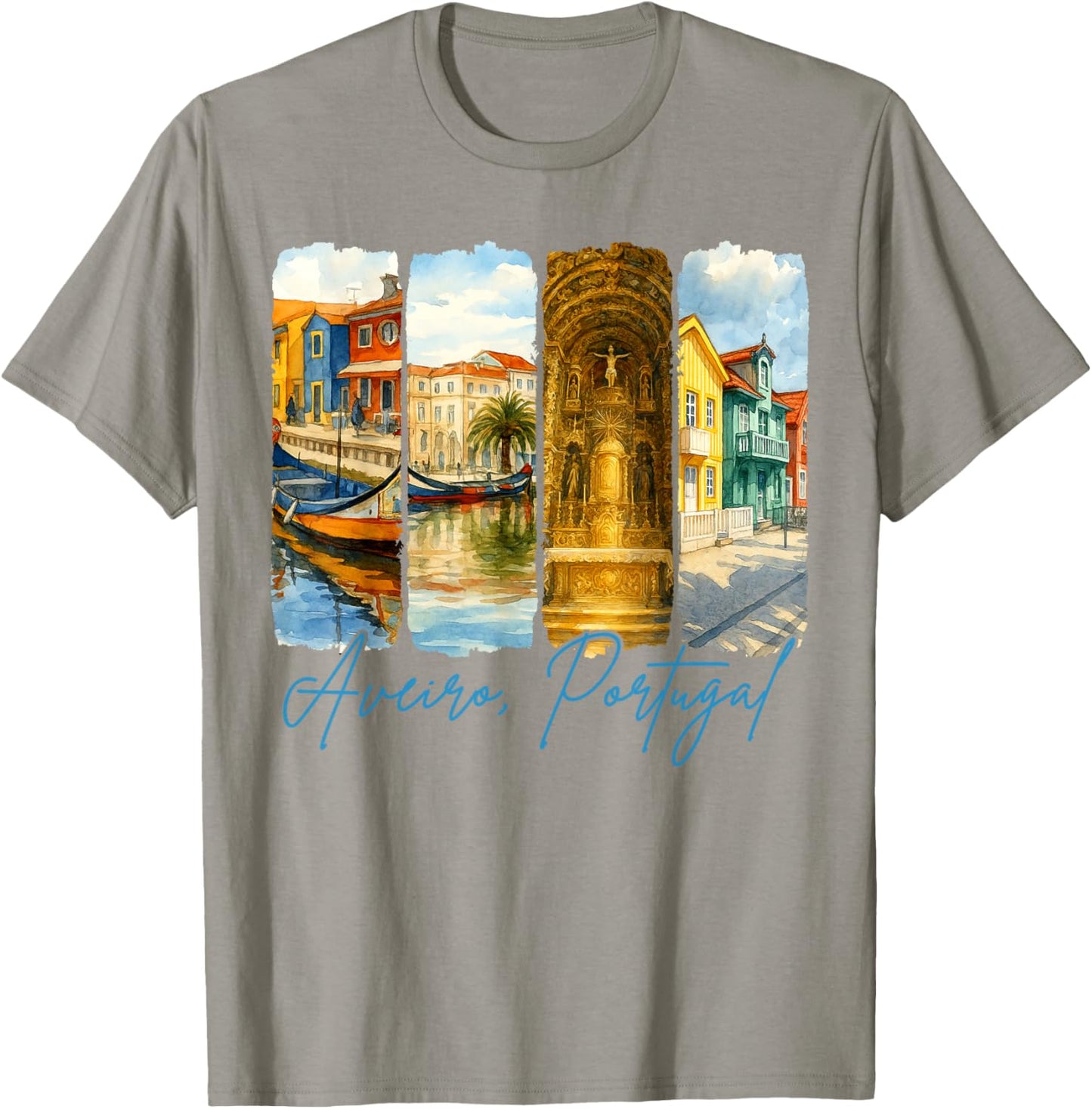 Aveiro Portugal Traveling Brushstroke Souvenir Vacation T-Shirt - T-Shirt | Sand