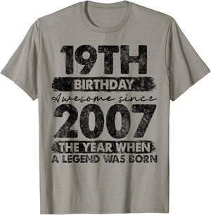 19 Year Old Gifts Vintage 2007 Limited Edition 19th Birthday T-Shirt - T-Shirt | Sand