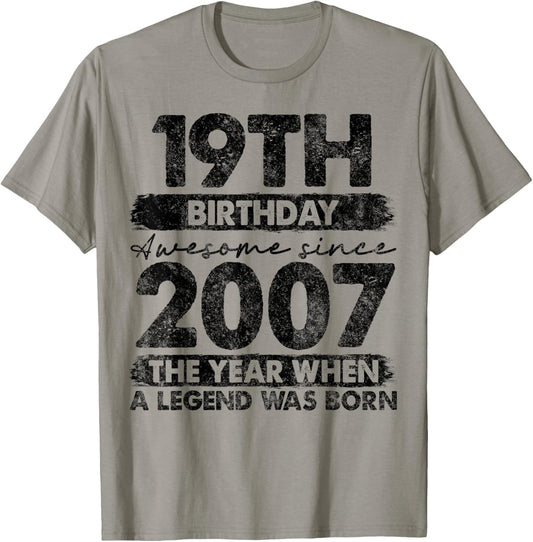 19 Year Old Gifts Vintage 2007 Limited Edition 19th Birthday T-Shirt - T-Shirt | Sand