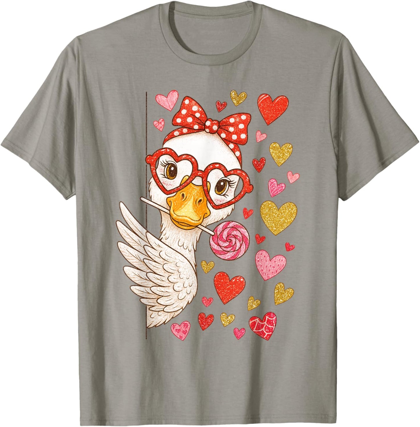 Cute Valentine Goose Coquette Funny Silly Goose Women T-Shirt - T-Shirt | Sand