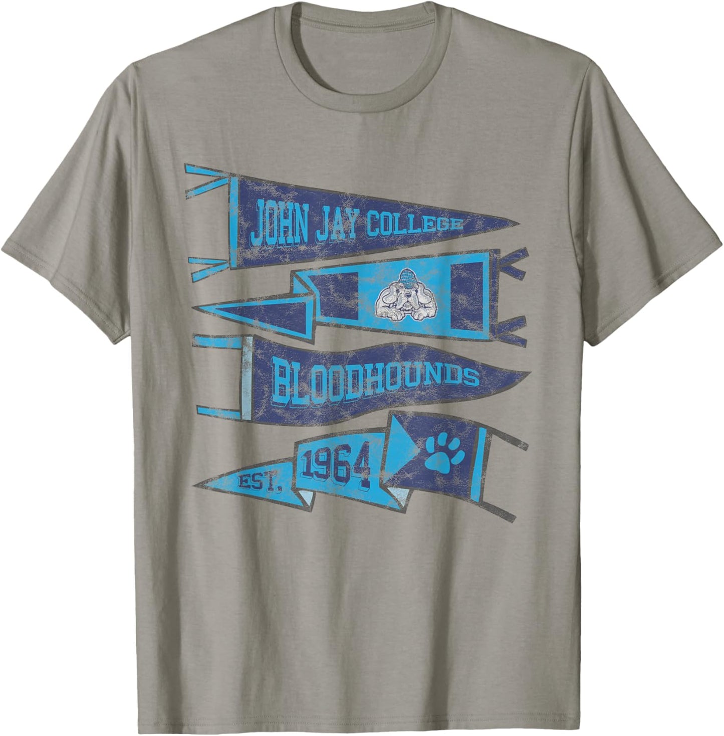 John Jay College of Criminal Justice Bloodhounds Pennants T-Shirt - T-Shirt | Sand