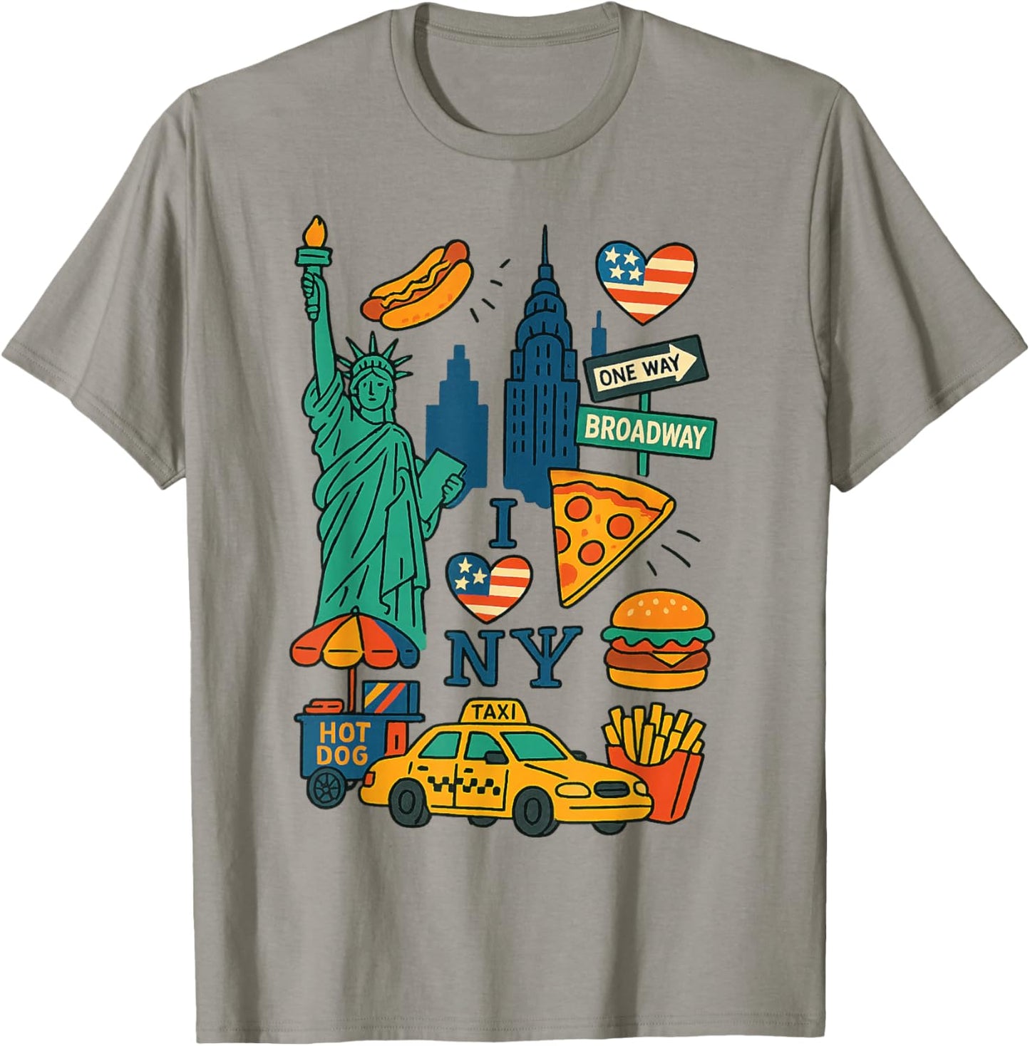 New York City Souvenir NY Icons Toddlers Kids Boys Girls T-Shirt - T-Shirt | Sand