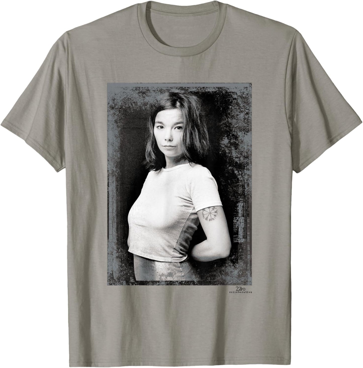 Bjork Debut Tour Era Portrait by Phil Nicholls T-Shirt - T-Shirt | Sand