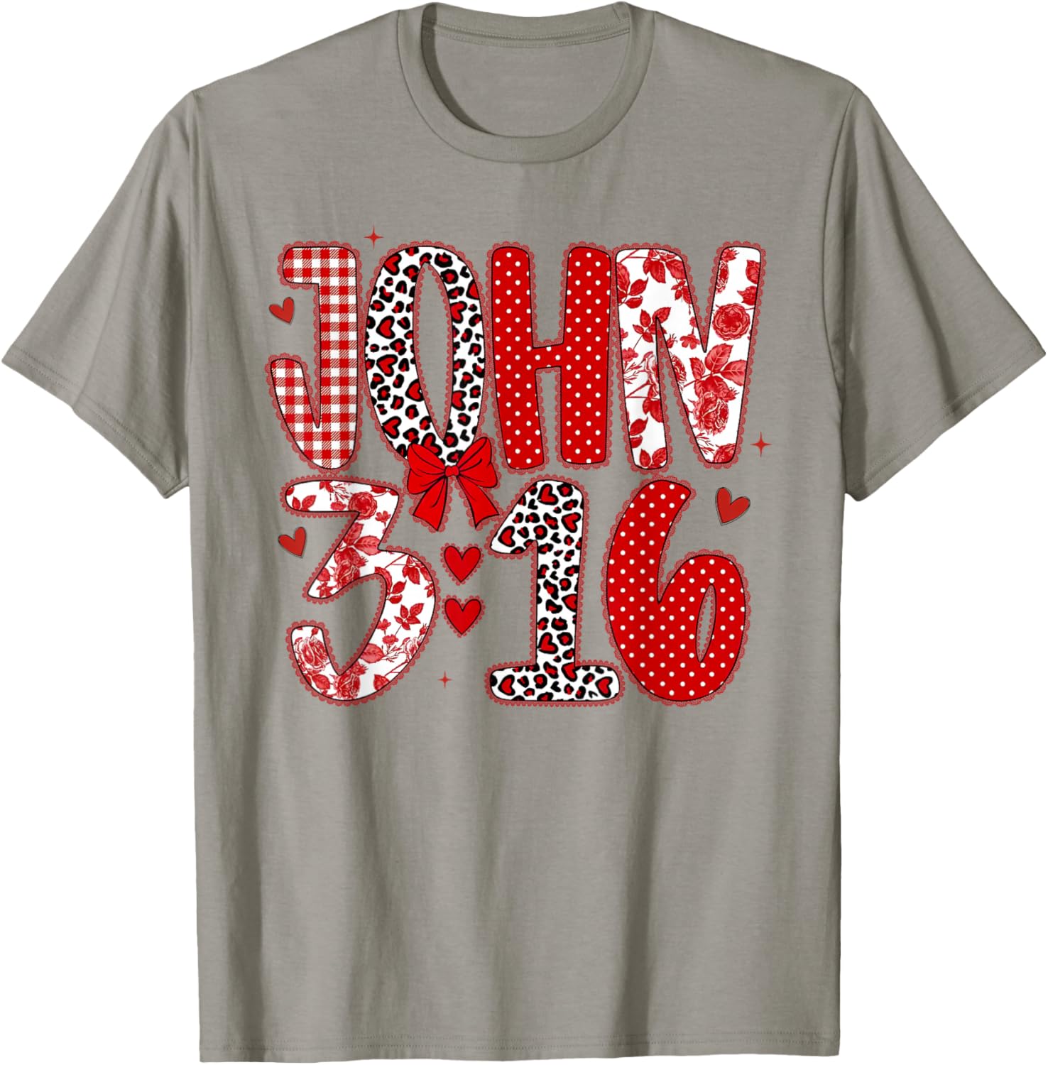 John 3 16 Religious Valentine's Day Christian T-Shirt - T-Shirt | Sand