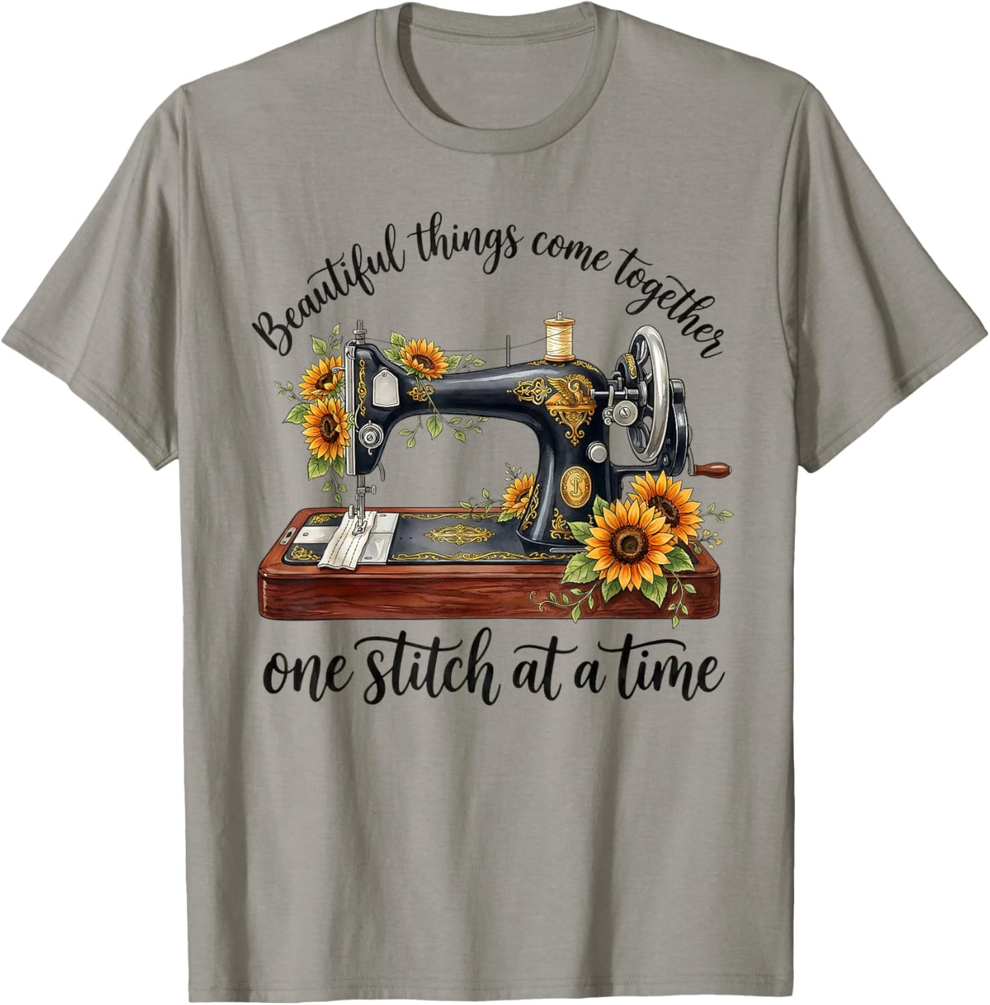 Quilting Yarn Graphic Design Seamstress Sewing Themed T-Shirt - T-Shirt | Sand