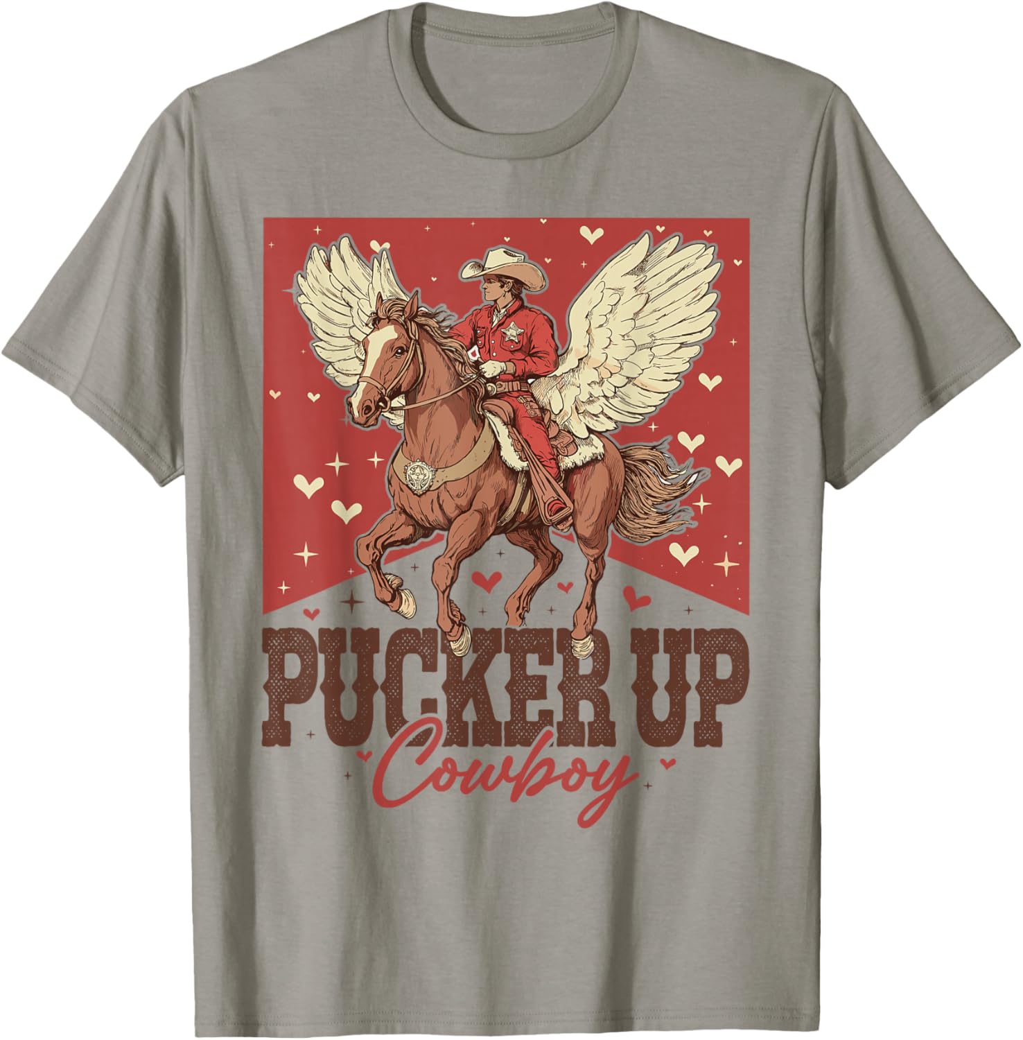 Vintage Horse Cowboy Valentines Rodeo Western Country Life T-Shirt - T-Shirt | Sand