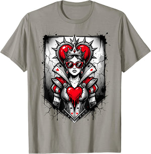 Red Queen of Hearts Rebel Crown Sunglasses Poker Card Women T-Shirt - T-Shirt | Sand