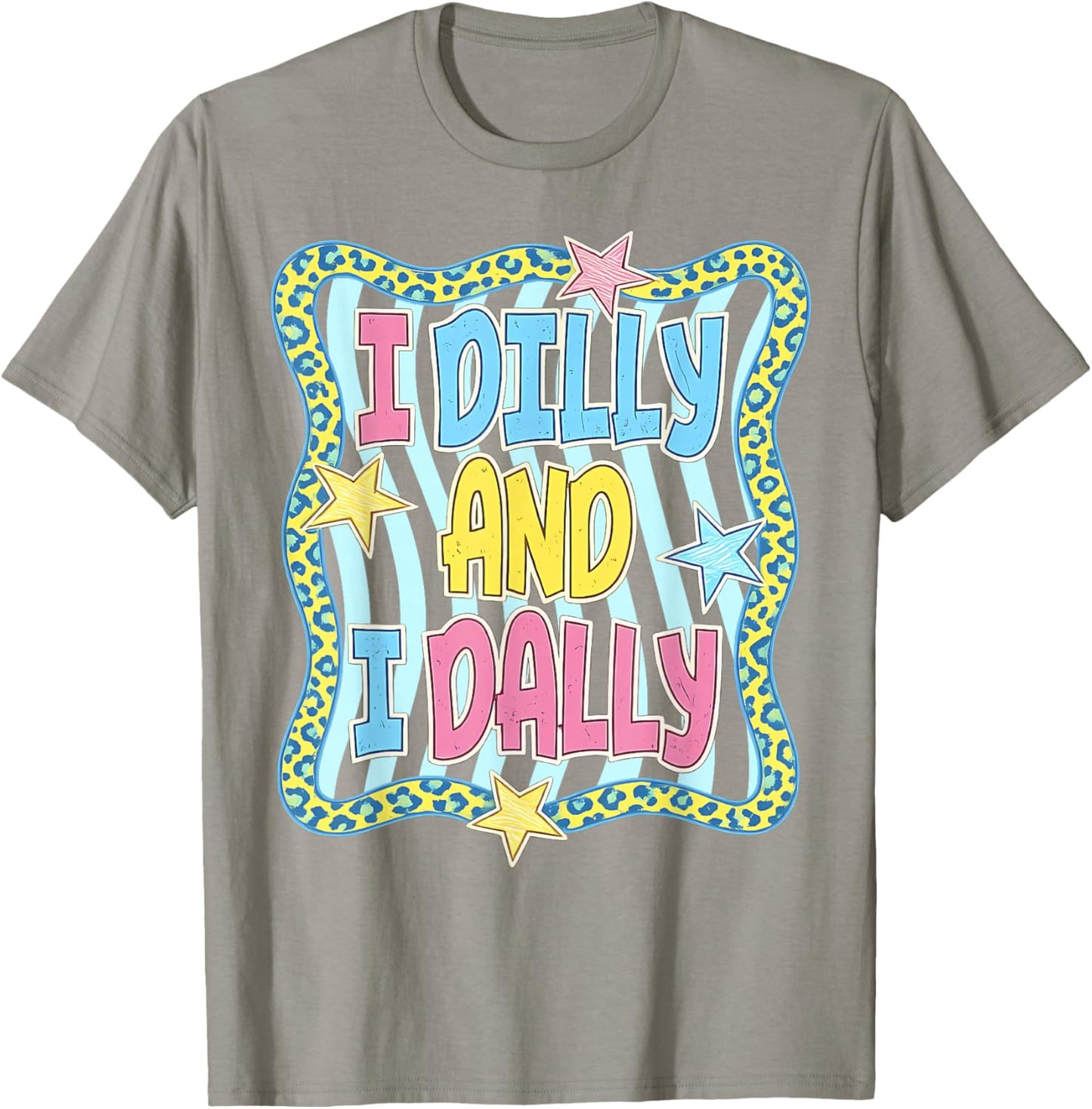 Preppy I Dilly and I Dally Leopard Coquette for Girls Women T-Shirt - T-Shirt | Sand