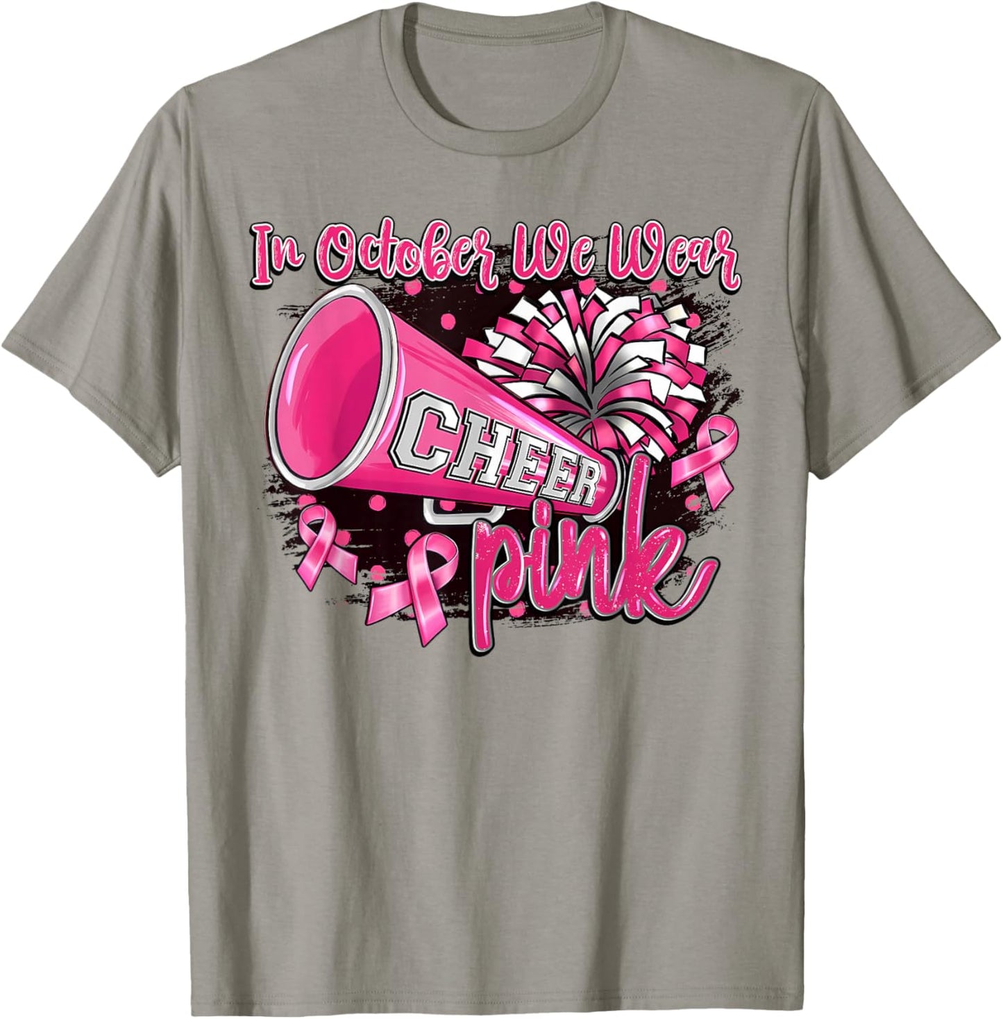 Pink Out Football Cheer for The Cure Breast Cancer Awareness T-Shirt - T-Shirt | Sand