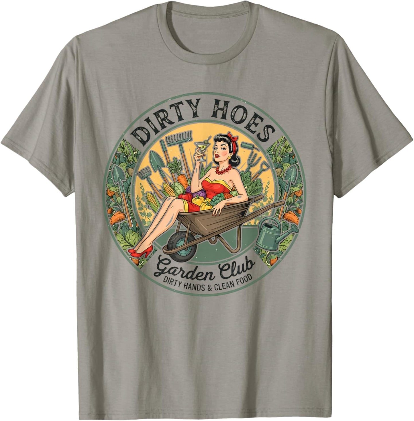 Fun Dirty Hoes Garden Club Women Gardener T-Shirt - T-Shirt | Sand