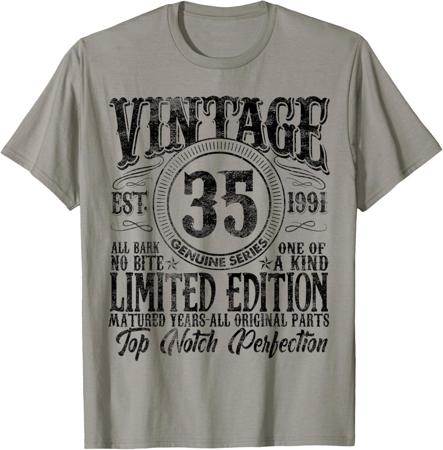 35 Year Old Gifts Vintage 1991 Limited Edition 35th Birthday T-Shirt - T-Shirt | Sand