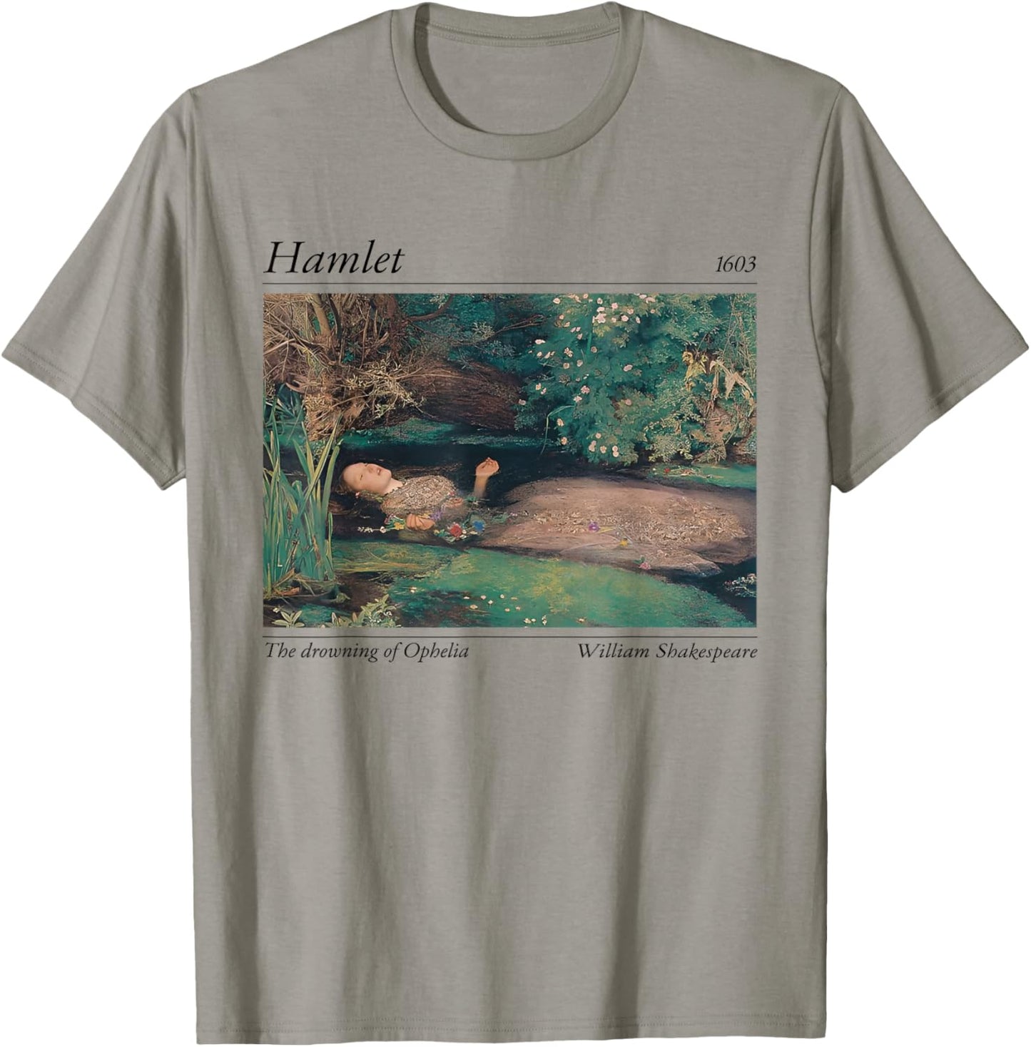 Vintage Hamlet 1603 Ophelia Classic Art Design Shakespeare T-Shirt - T-Shirt | Sand