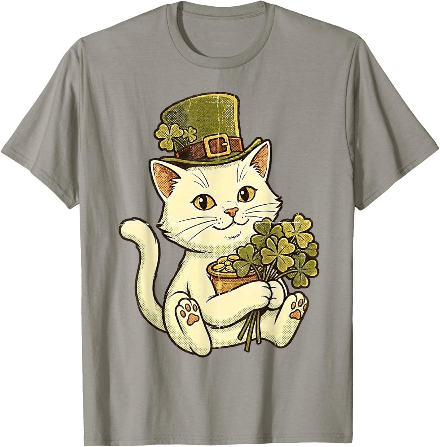 Cat St Patricks Day Leprechaun Kitten St Paddys Pattys Day T-Shirt - T-Shirt | Sand