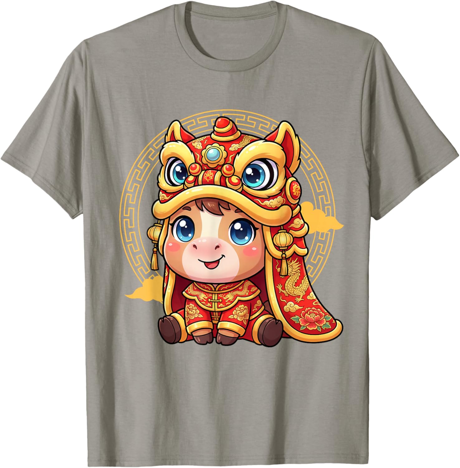 Chinese New Year of The Horse 2026 Horse Zodiac Lunar Kids T-Shirt - T-Shirt | Sand