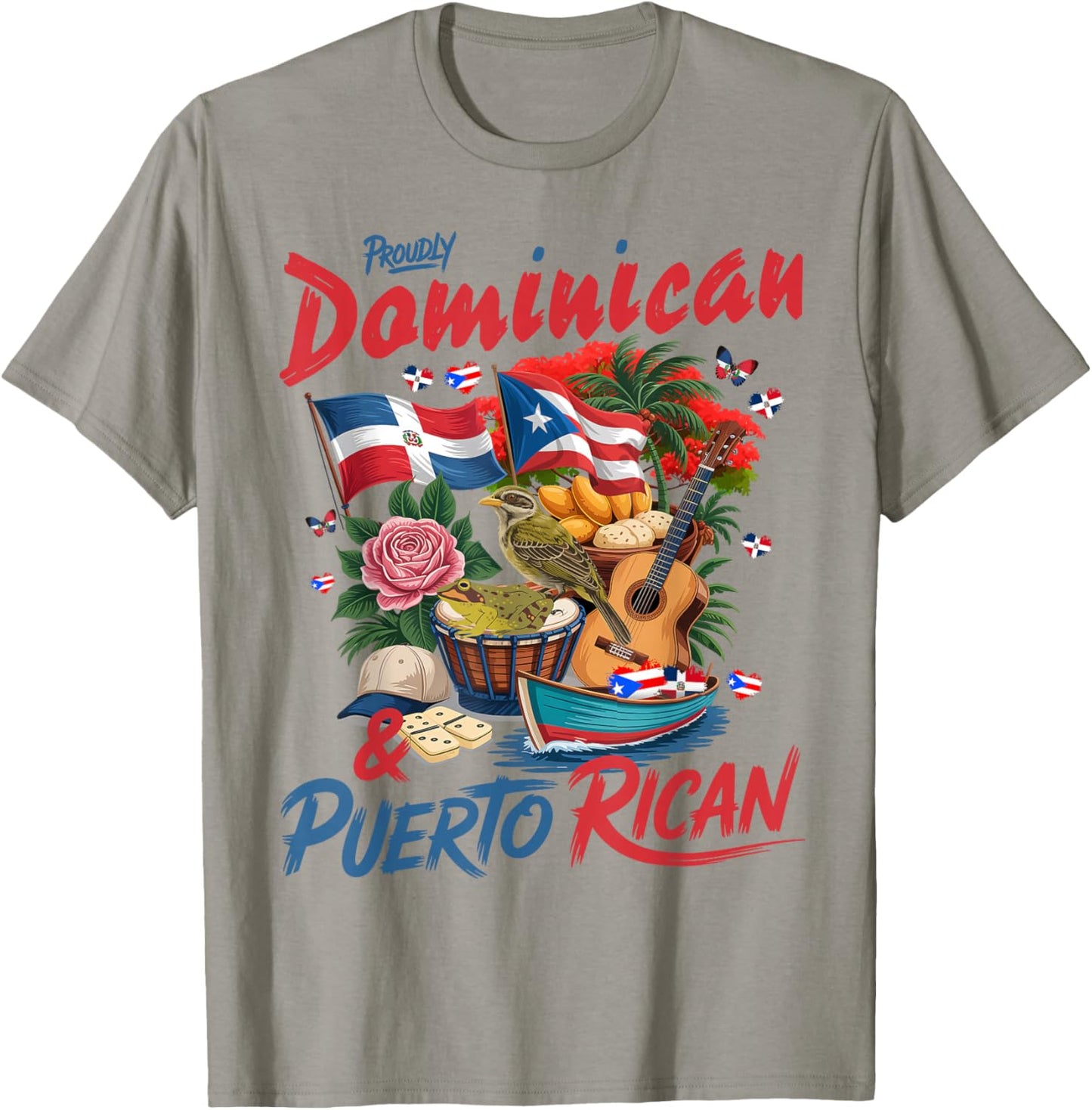 Puerto Rican & Dominican Flag Idea Dominican Theme T-Shirt - T-Shirt | Sand
