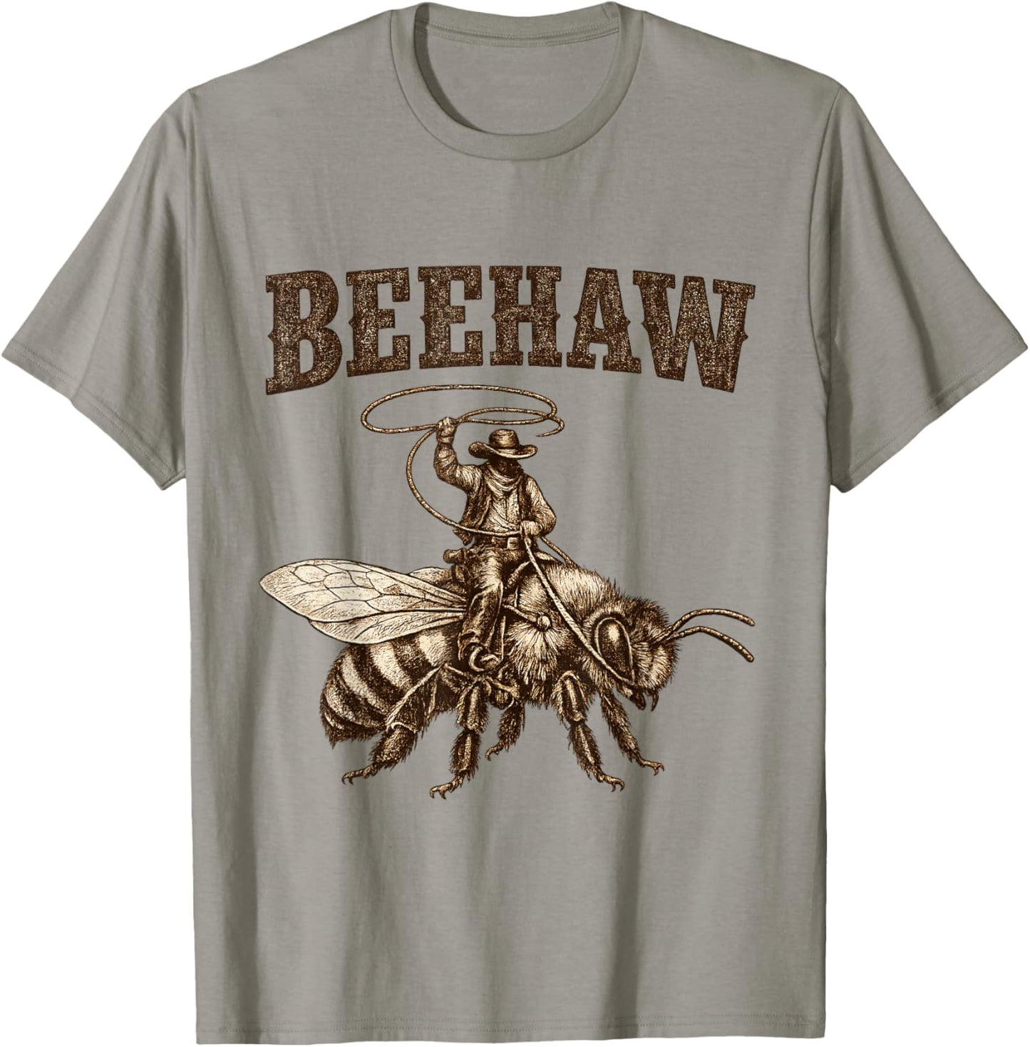 Beehaw Vintage Bee-Wrangler Cute Beekeeper Cowboy Bee Youth T-Shirt - T-Shirt | Sand