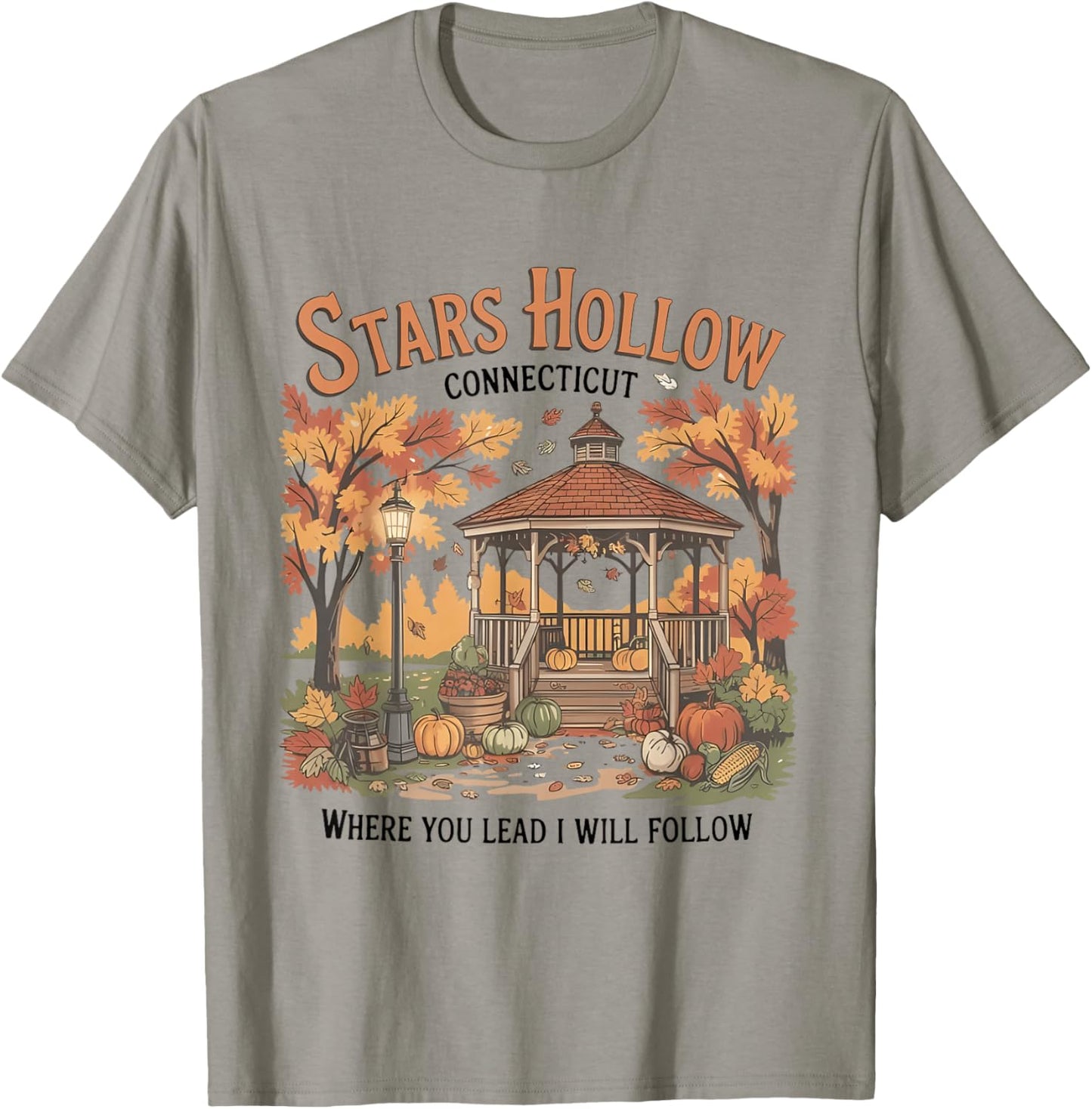 Stars Hollow Where You Lead I Will Follow Autumn Vintage T-Shirt - T-Shirt | Sand