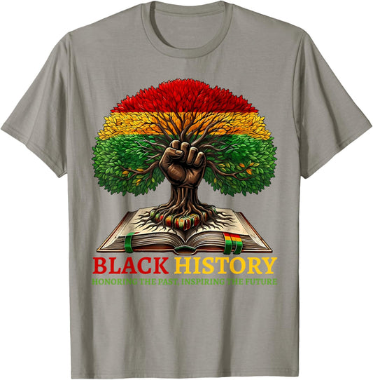 Black History Month Honoring The Past Inspiring The Future T-Shirt - T-Shirt | Sand