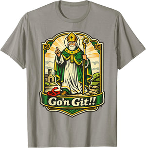St Patrick Snake Gon Git Card Saint Pattys Men Women Kids T-Shirt - T-Shirt | Sand