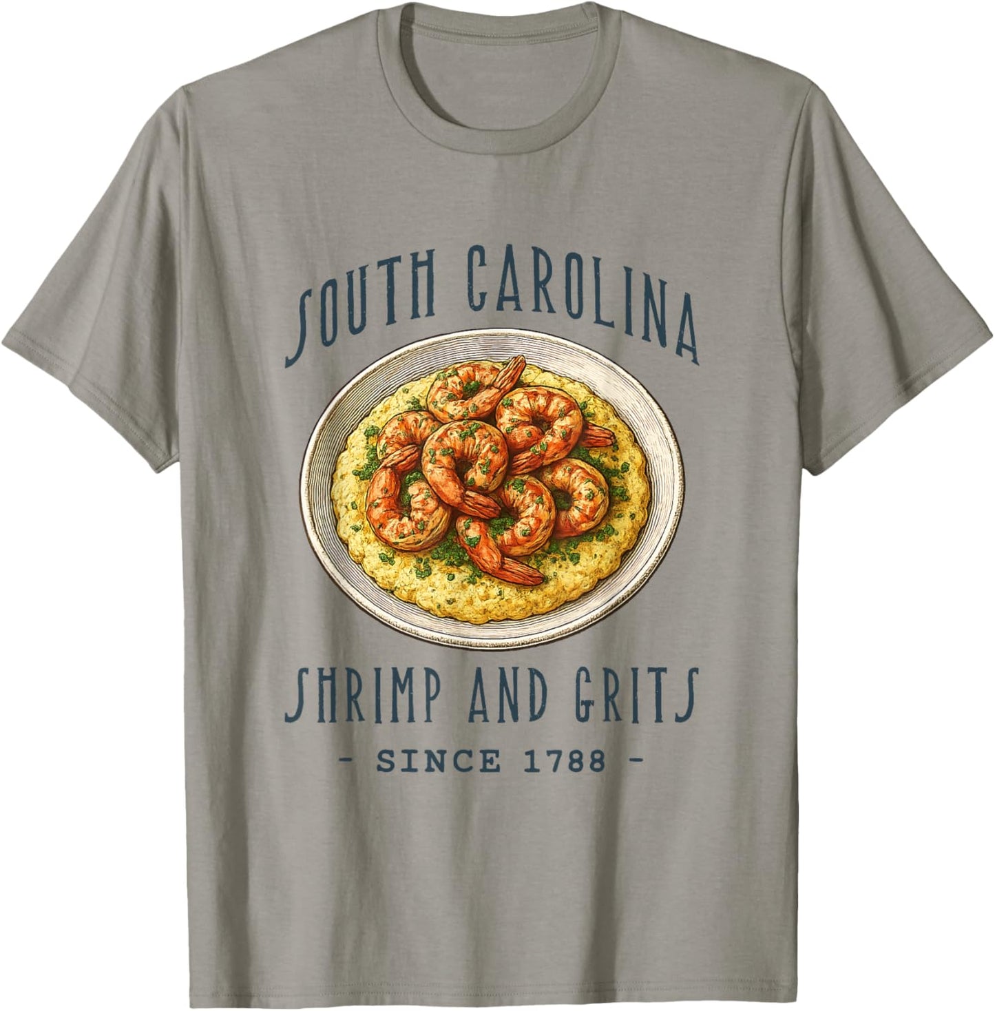 South Carolina Shrimp and Grits. Food Lovers T-Shirt - T-Shirt | Sand