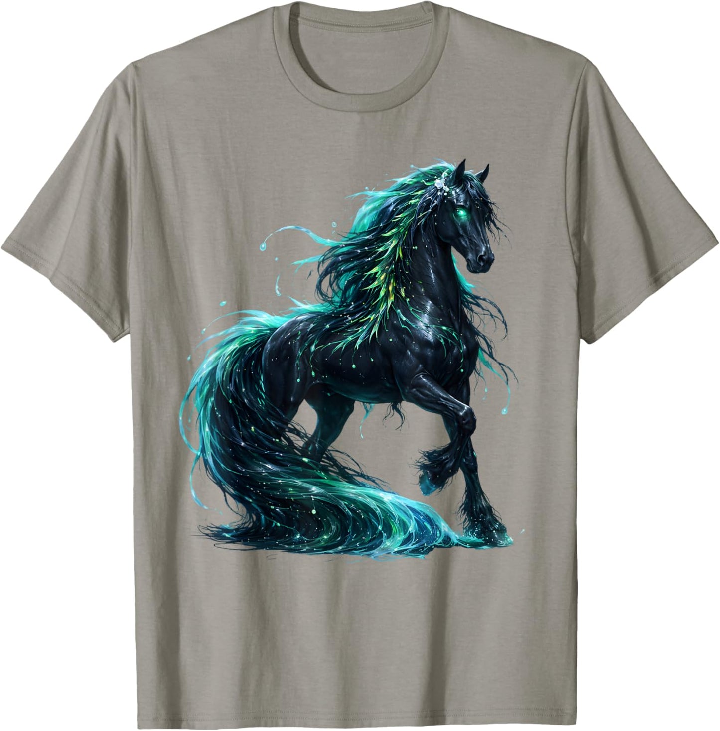 Kelpie Horse Folklore Illustration T-Shirt - T-Shirt | Sand