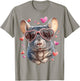 Chinchilla Pet Valentine's Day Heart Sunglasses T-Shirt - T-Shirt | Sand