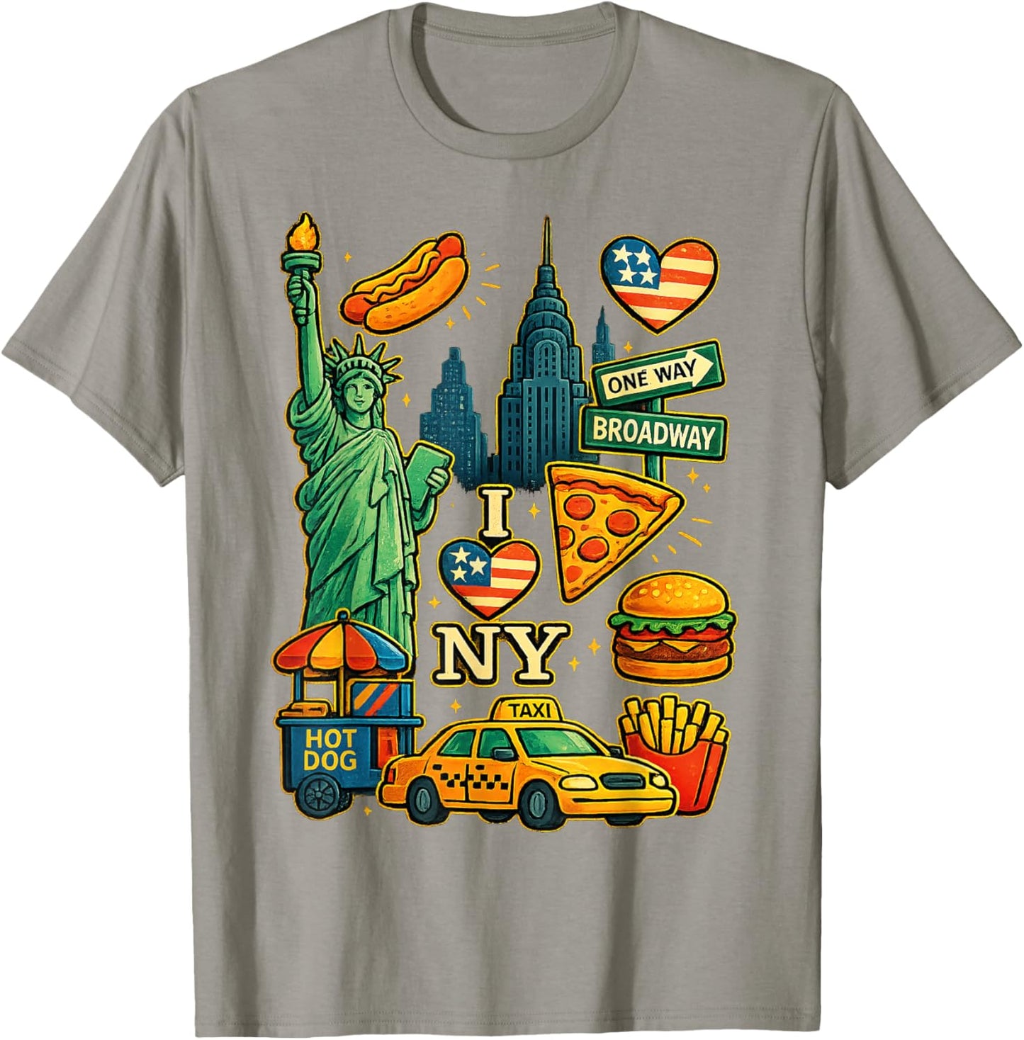 New York City Souvenir NY Icons Toddlers Kids Boys Girls T-Shirt - T-Shirt | Sand