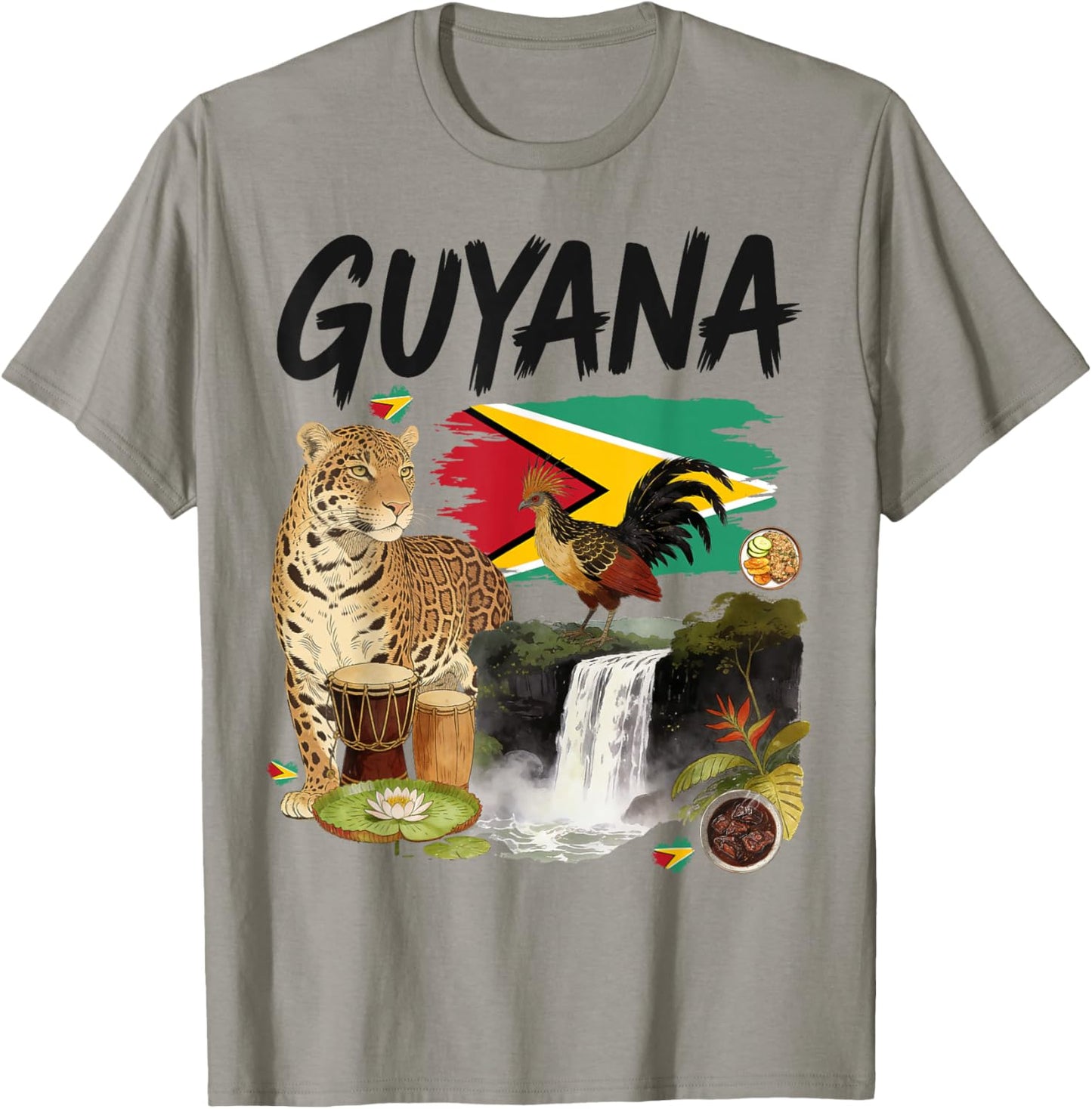 Guyana Flag Outfit Idea for Kids & Guyanese Roots T-Shirt - T-Shirt | Sand