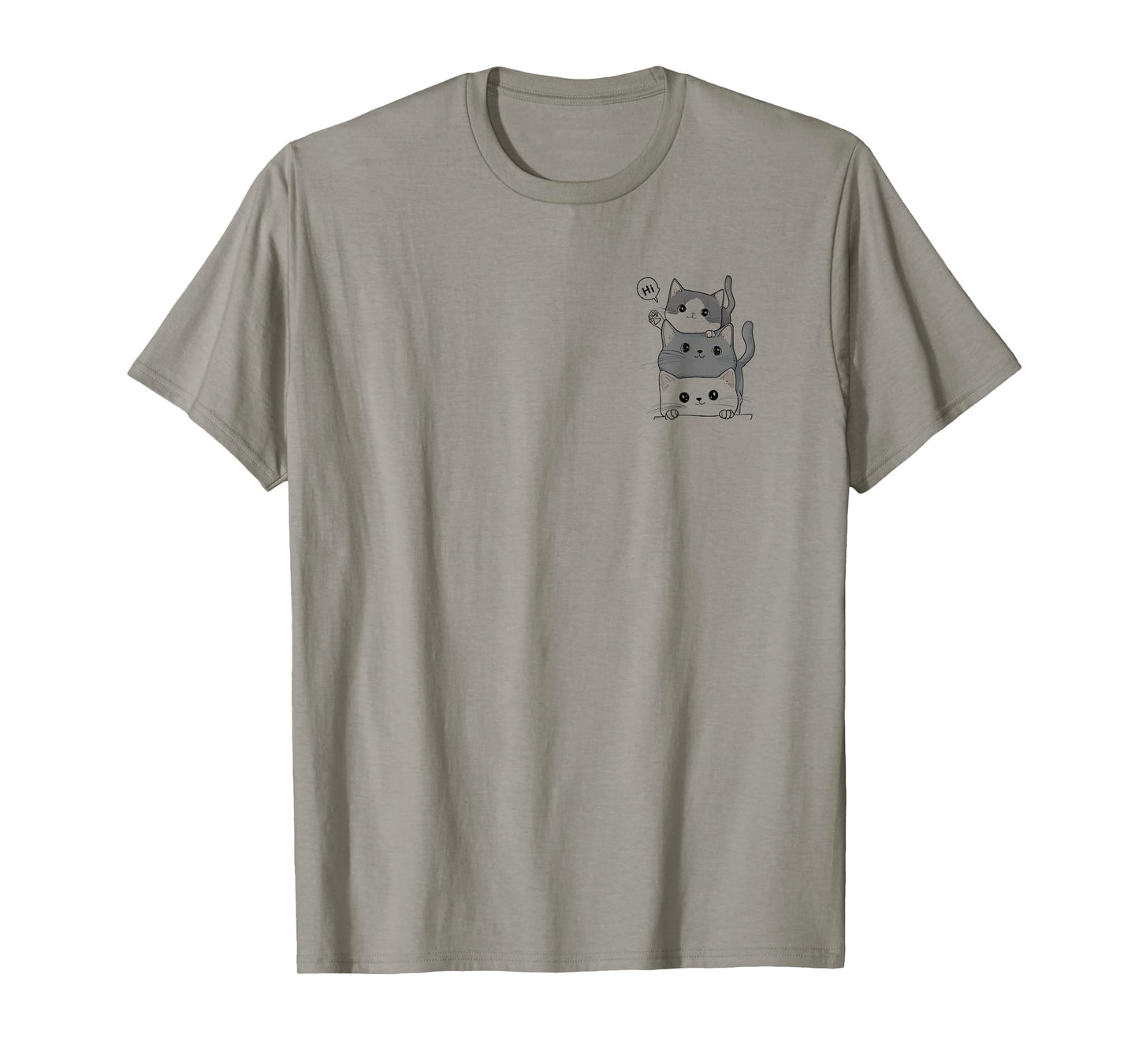 3 Funny Cats Cute Drawing Women Men Girl Boy Cat T-Shirt