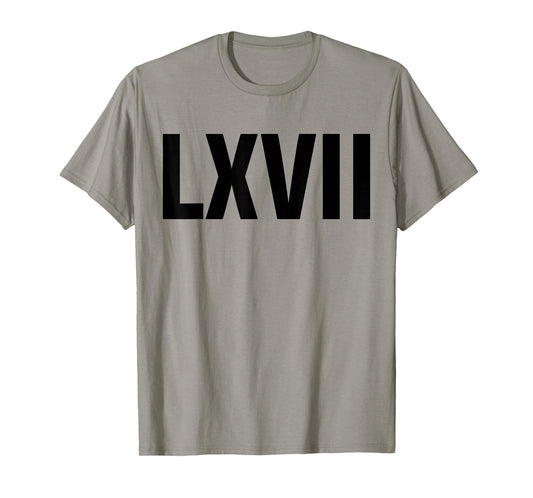 Roman 67 Year Old Funny Teacher 67th Birthday LXVII Meme 6 7 T-Shirt