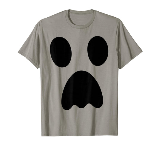 Large Ghost, Funny Spooky Face, Boo! White Halloween Ghost T-Shirt