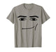 Smirk Face Meme Raised Eyebrow Minimal Line Art T-Shirt