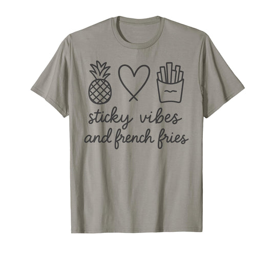 IVF Mom Pregnancy Transfer Day Sticky Vibes & French Fries T-Shirt