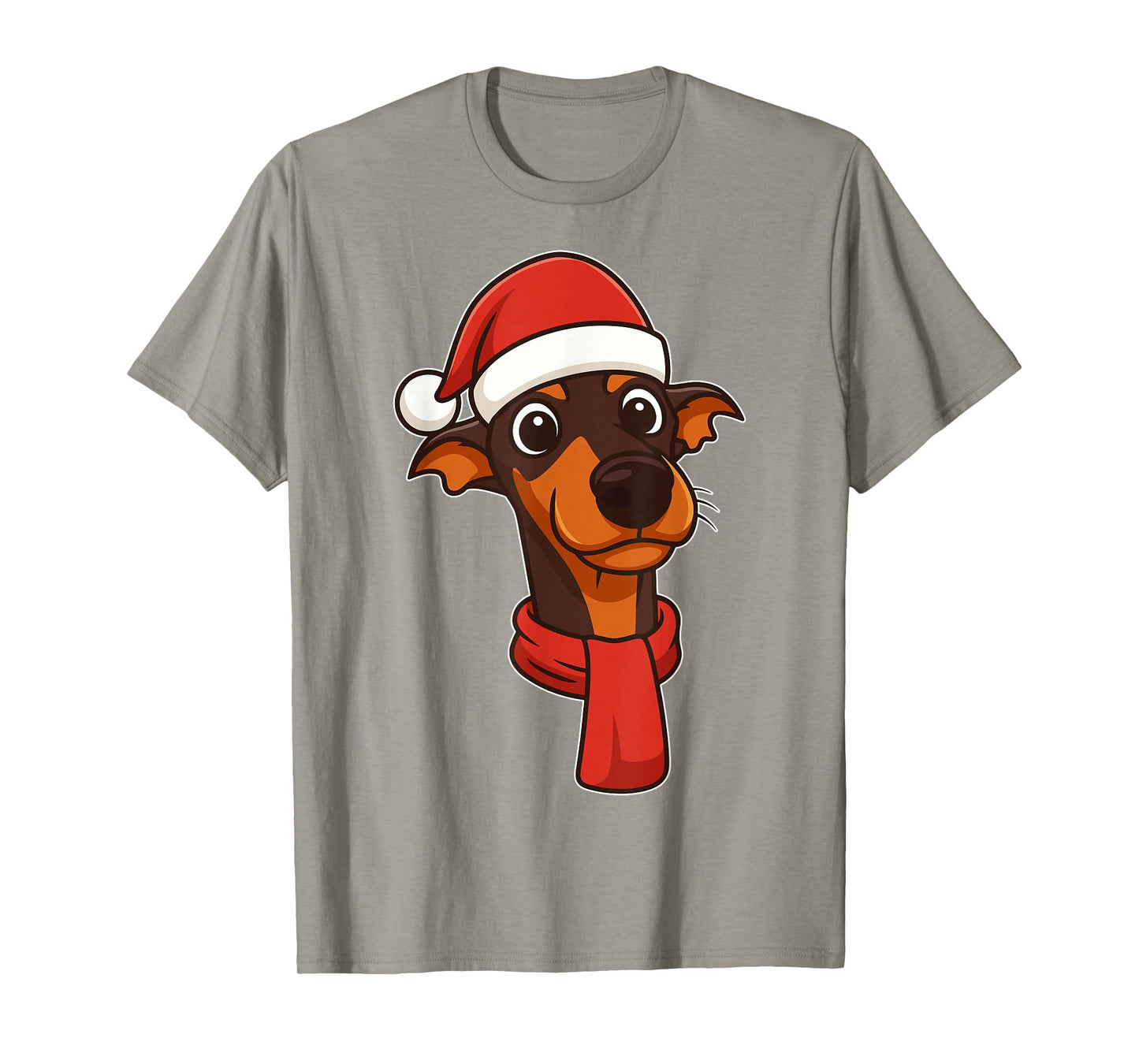 Doberman Dog Christmas Pajama Santa Hat Funny Xmas PJs Girls T-Shirt
