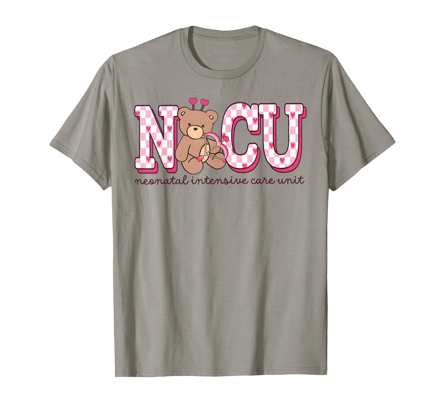 NICU Nurse Valentines Day NICU Bear Holiday Work Neonatal IC T-Shirt