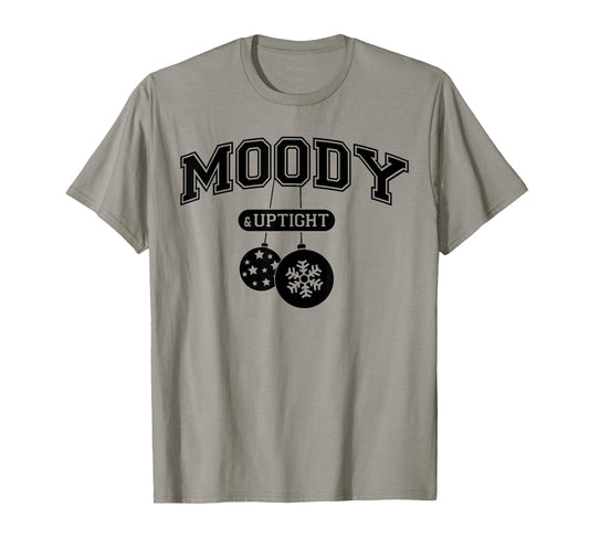 Moody and Uptight Merry and Xmas Bright Matching Couple T-Shirt
