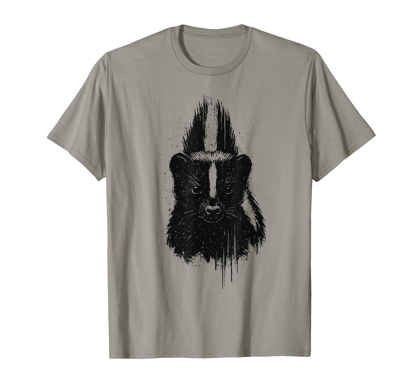 Skunk Ink Art Grunge Aesthetic Forest Animal Nature Portrait T-Shirt