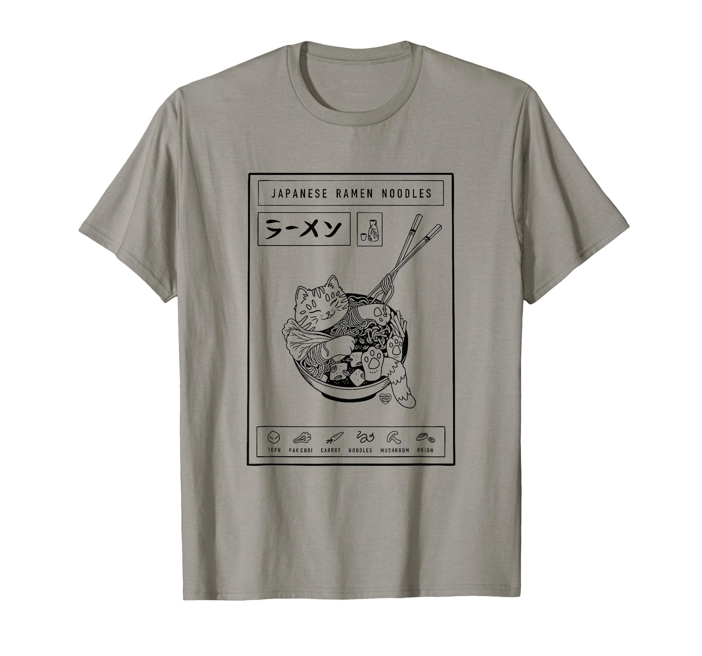 Japanese Ramen Noodles Cat T-Shirt