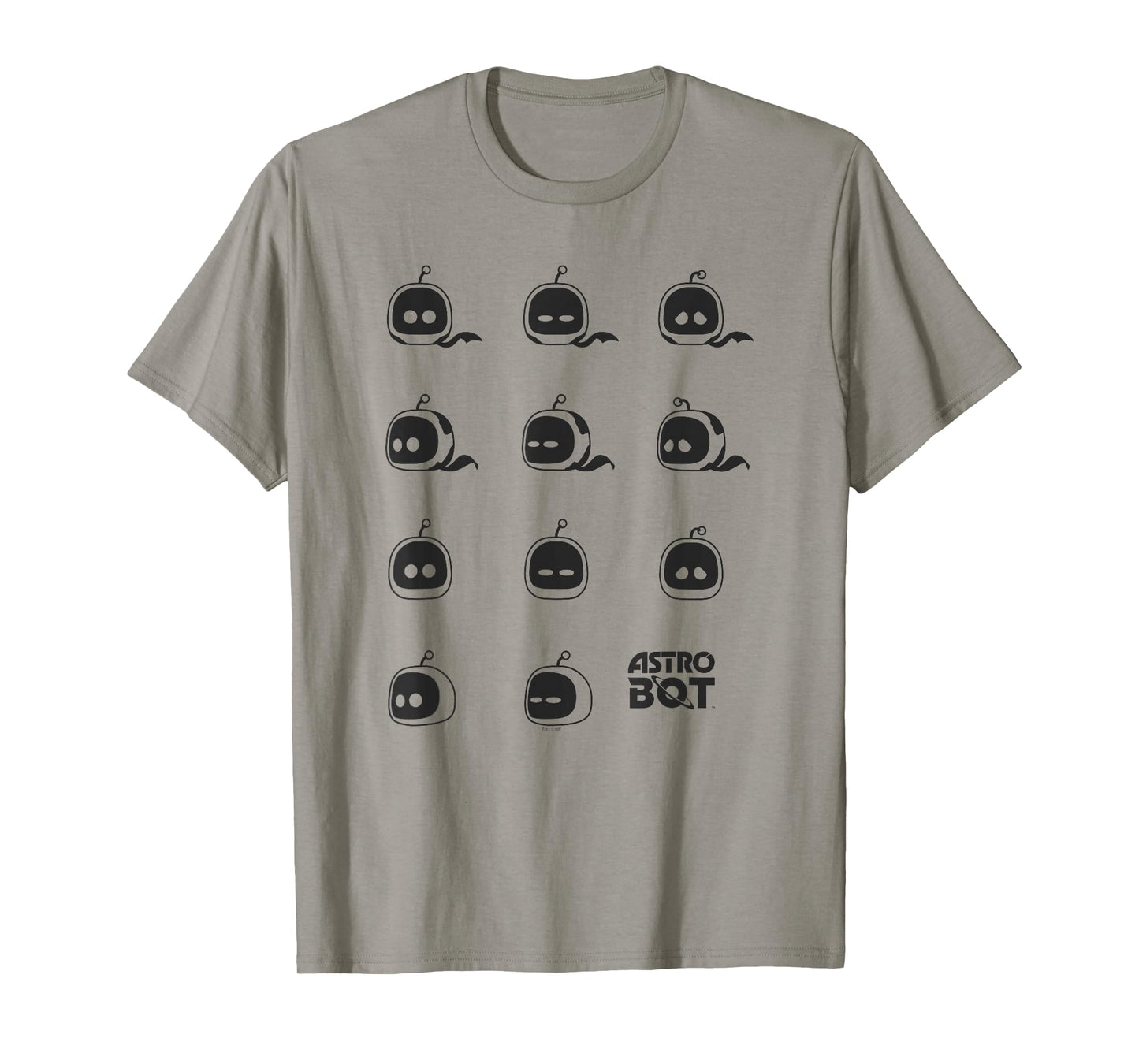 Astro Bot Character Faces Grid Fun Video Game T-Shirt
