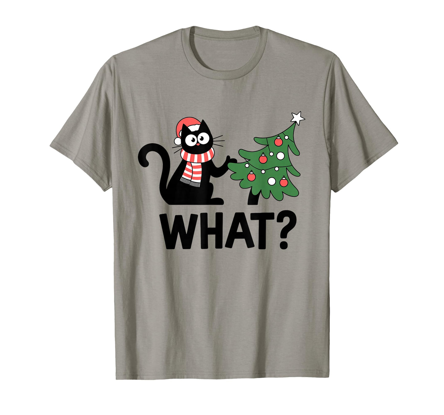 Christmas Cat with Tree What Fun Holiday Design Present T-Shirt