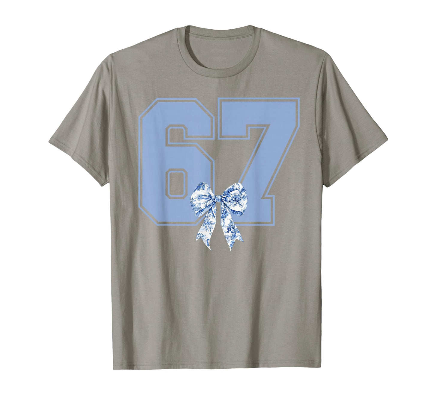 67 Meme Coquette Toile Blue Bow Funny Six Seven Girls T-Shirt