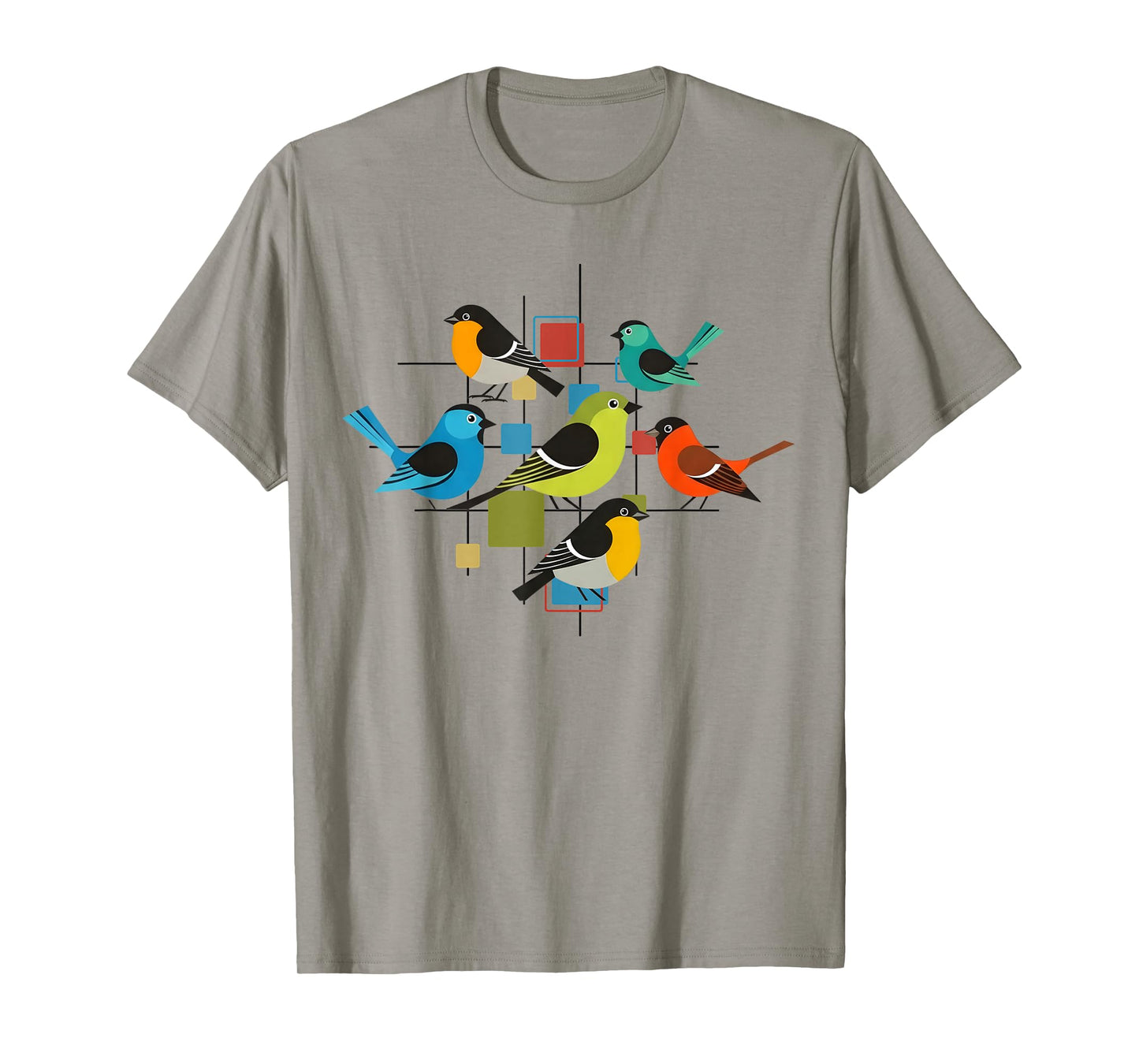 Birds Midcentury Mid Century Art Retro Atomic Age Space T-Shirt